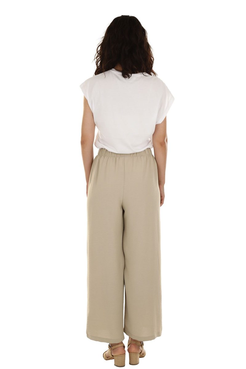 Wide-Leg Flax Trousers